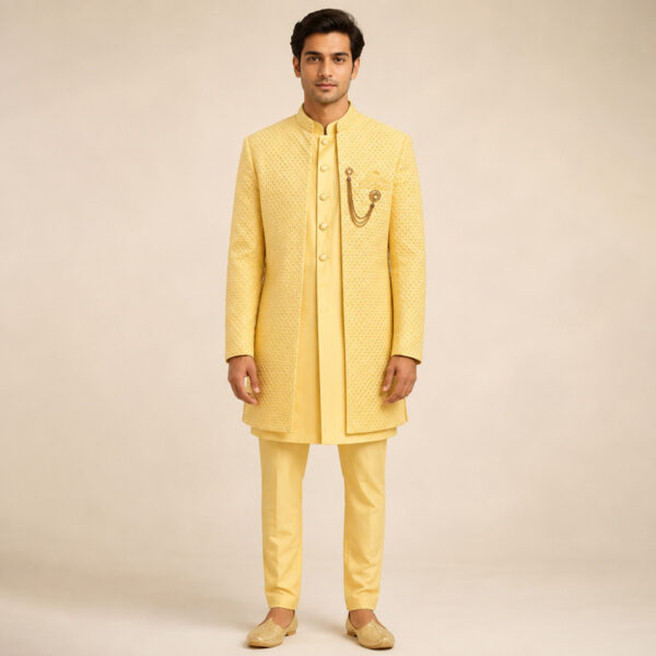Sherwani light-yellow